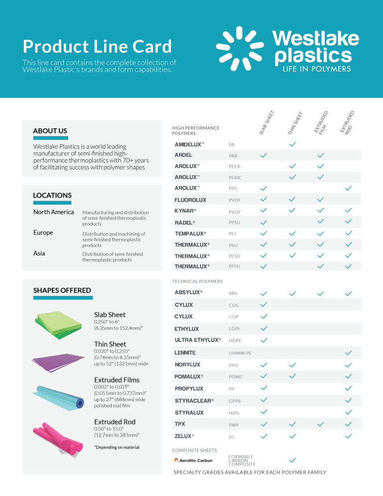 Brochures - Westlake Plastics